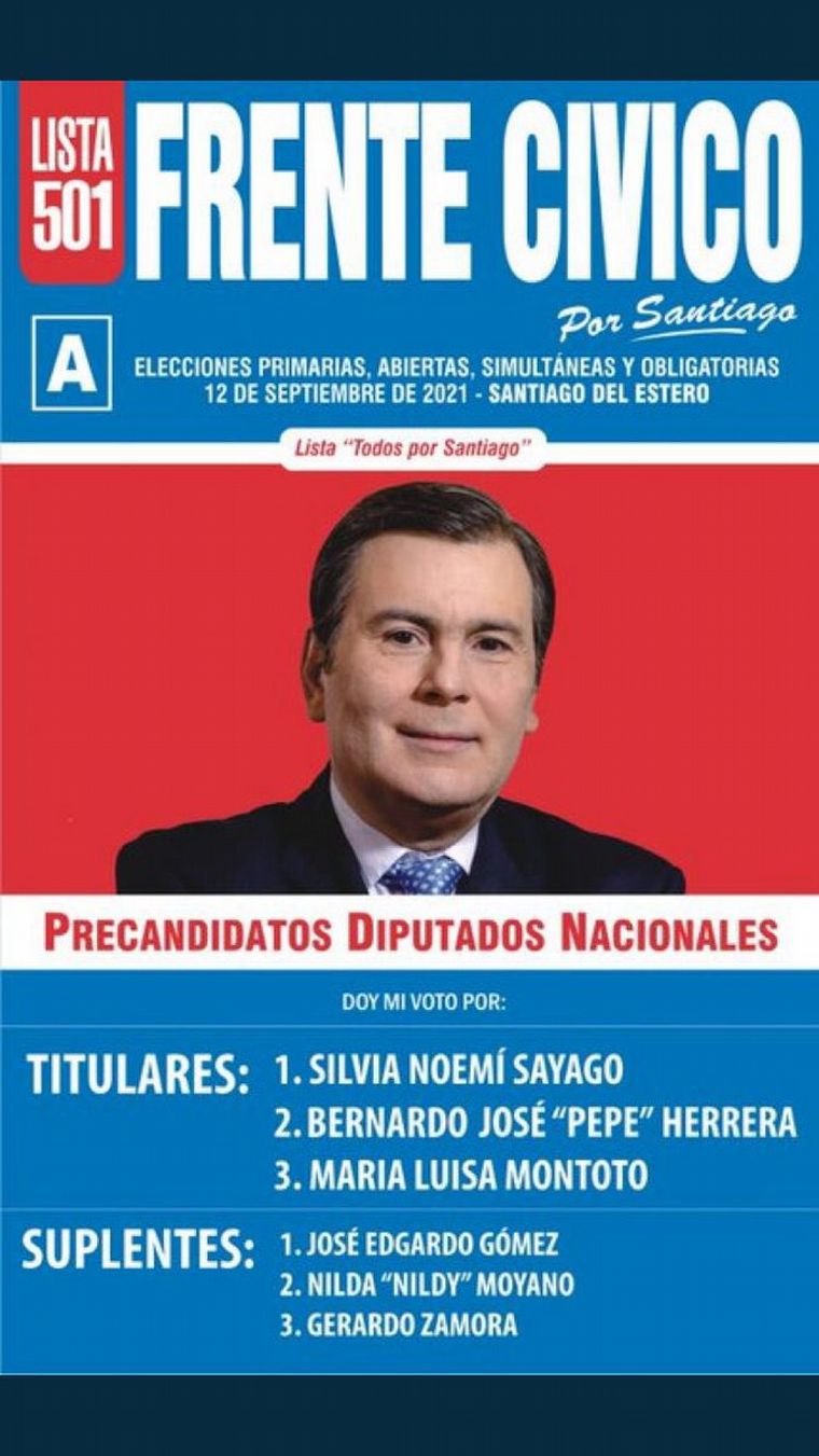 Gerardo Zamora puso su foto en la boleta y borró a los demás