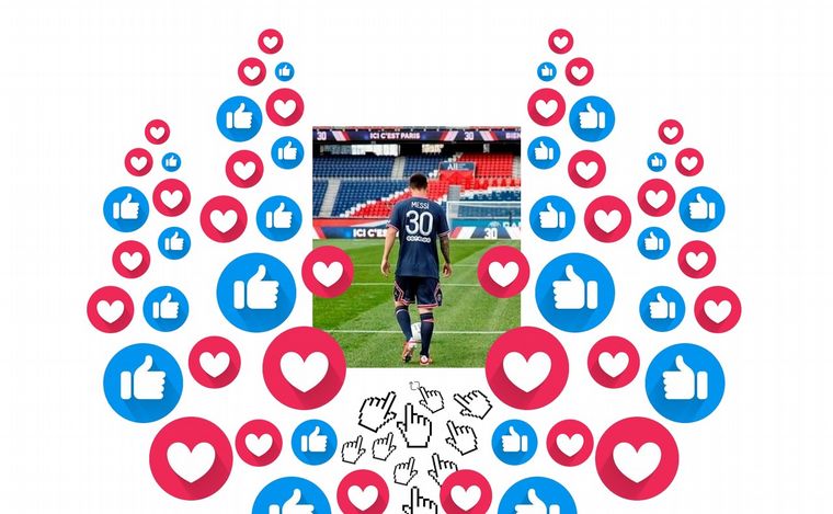 Messi y el PSG en las redes sociales