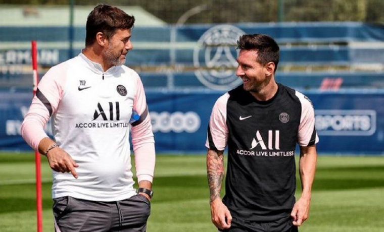 FOTO: Pochettino y Messi.