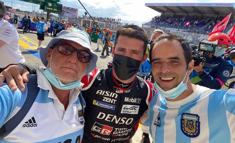 López y dos amigos cordobeses en Le Mans