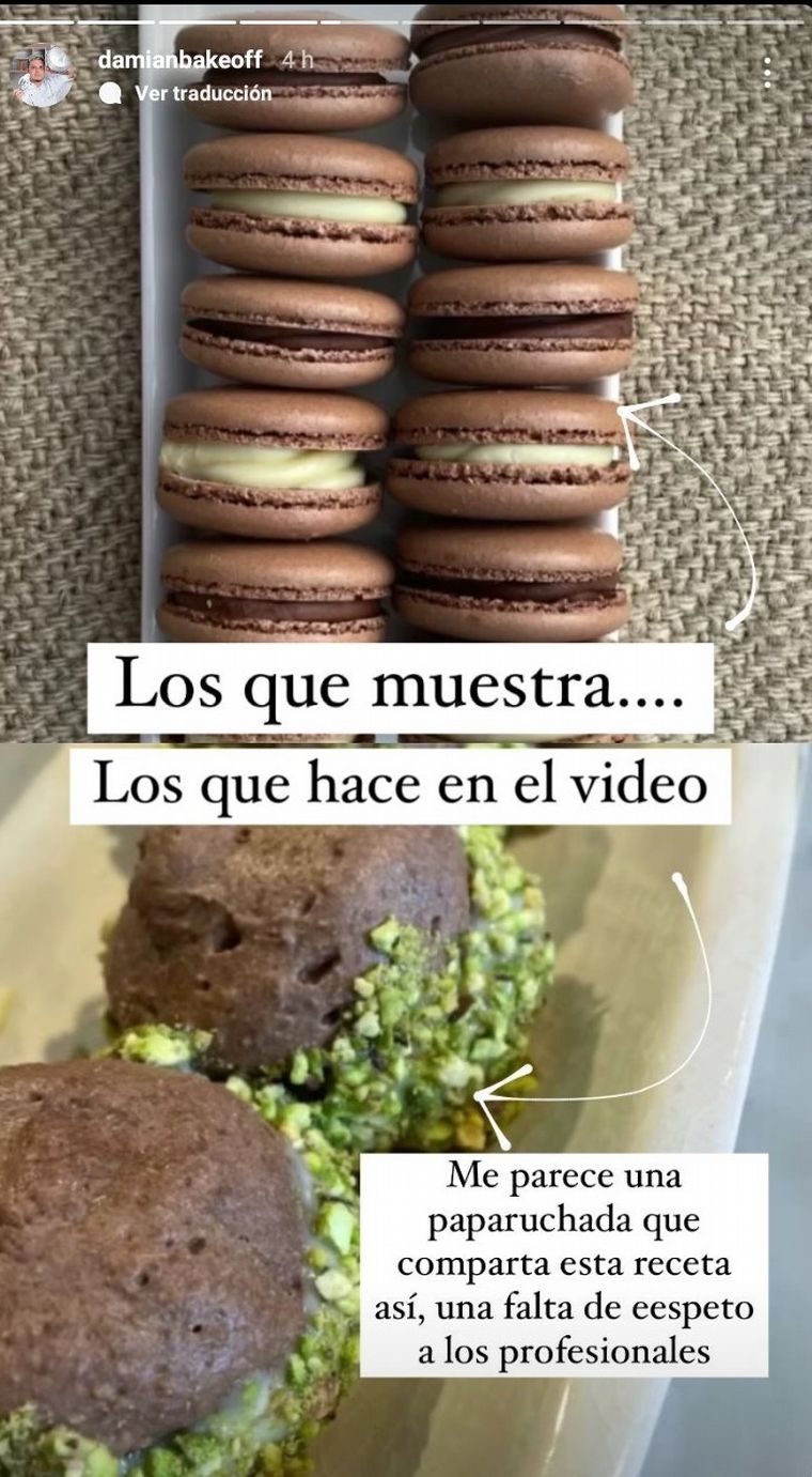 Damián de Bake Off apuntó contra Maru Botana y sus macarons