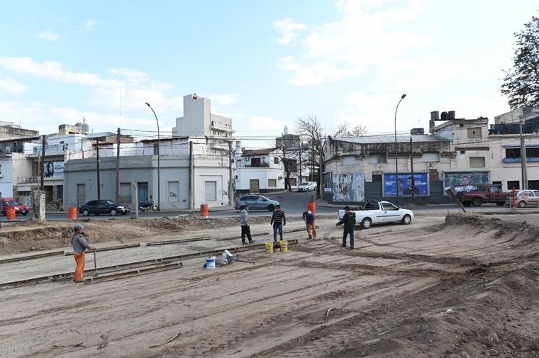 Avanzan las obras en el parque Las Heras en Córdoba.