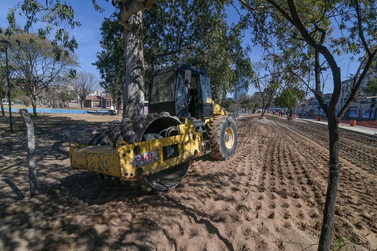 Avanzan las obras en el parque Las Heras en Córdoba.