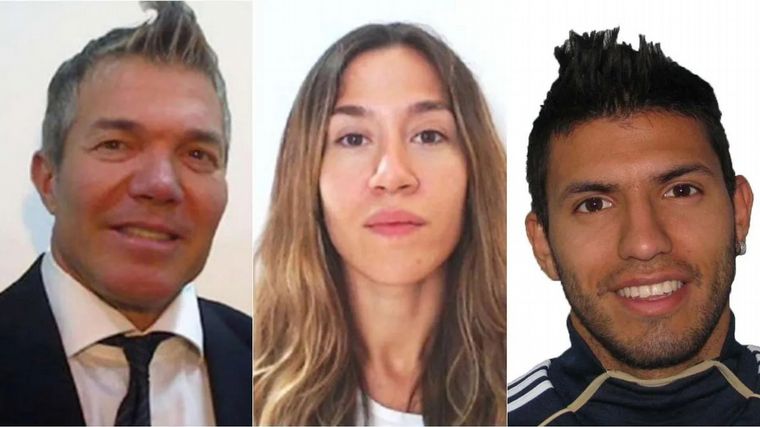 Fernando Burlando, Jimena Barón y Kun Agüero.