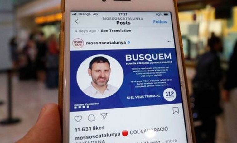 Álvarez Giaccio era intensamente buscado en Barcelona.