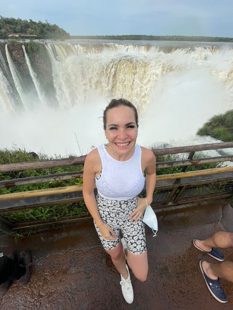 Agustina Vivanco en La garganta del Diablo.