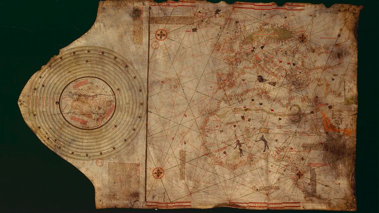 FOTO: El mapa dibujado en 1490 en el taller de Bartolomeo y Cristóbal Colón en Lisboa