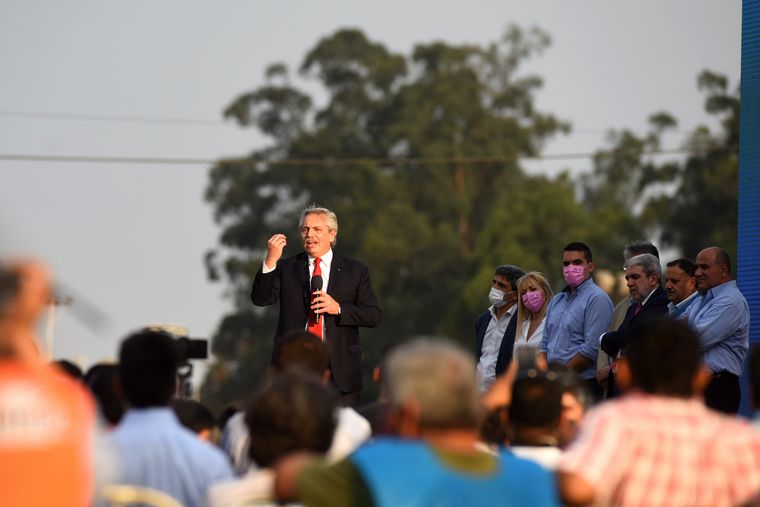 Alberto Fernández en San Miguel de Tucumán. 