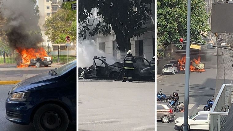 FOTO: Un taxi se incendió y explotó en Capital Federal.