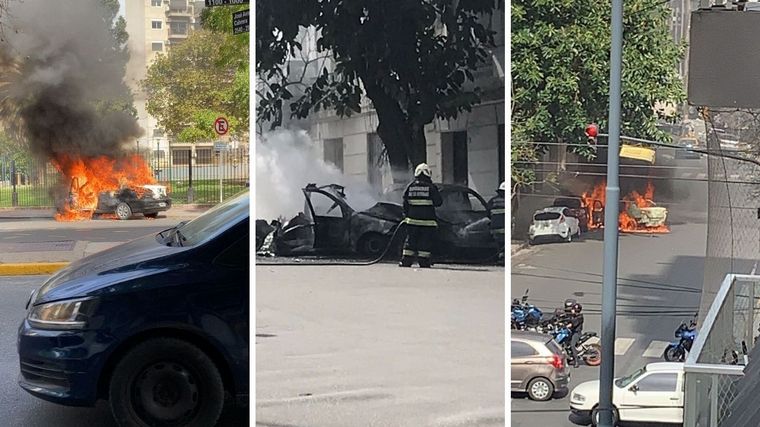 Un taxi se incendió y explotó en Capital Federal.