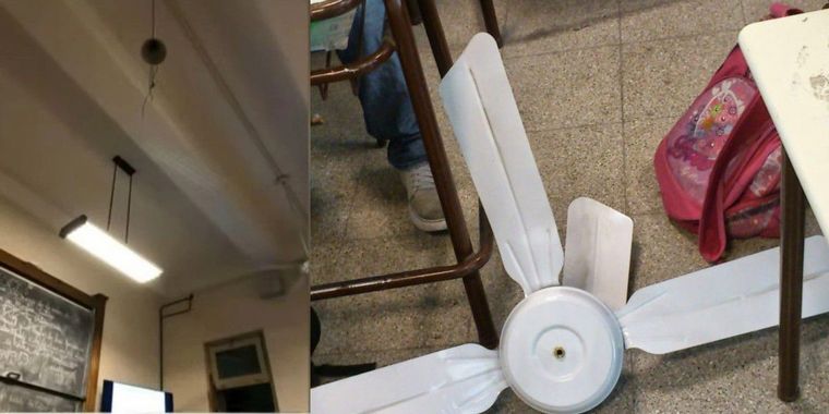 FOTO: Se cayó un ventilador en el Nacional e hirió a dos alumnos