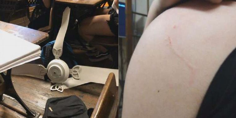 FOTO: Se cayó un ventilador en el Nacional e hirió a dos alumnos