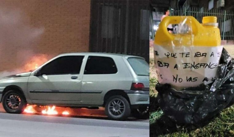 FOTO: El frente del Renault Clio fue la parte más afectada y quedó arruinado por las llamas