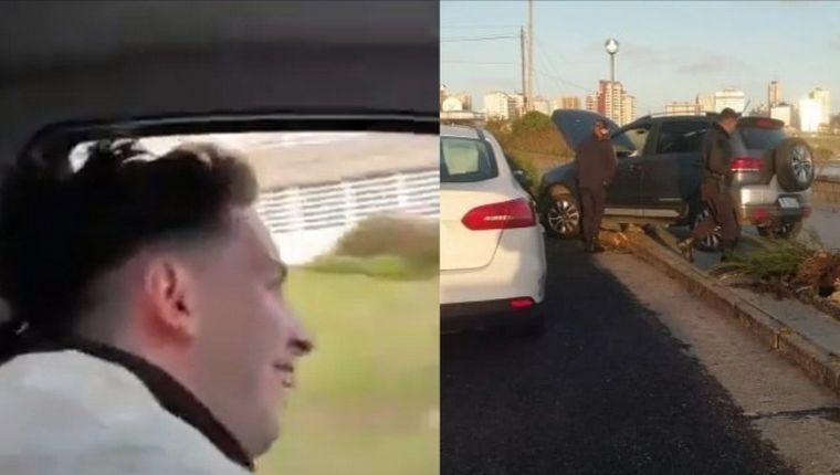 Conducía alcoholizado por la costa, chocó y quedó grabado (Foto: La Capital)