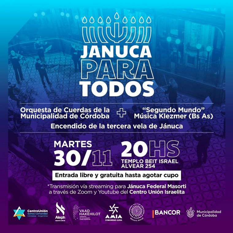 Encendido de la tercra vela de Jánuca en Córdoba