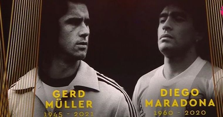 Siempre presente. Maradona tuvo su homenaje junto al mítico Gerd Müller.