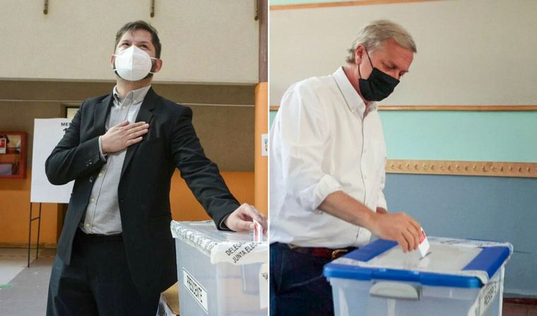 Gabriel Boric y José Antonio Kast, los candidatos de la segunda vuelta. 