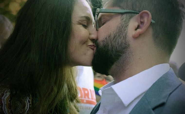 Irina Karamanos y Gabriel Boric.