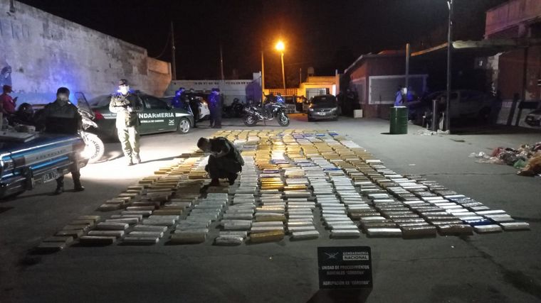 Secuestro de marihuana en barrio Müller, de Córdoba. (Gendarmería)