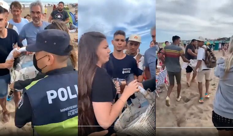 Turistas impidieron la incautación de mercadería a un churrero en Pinamar.