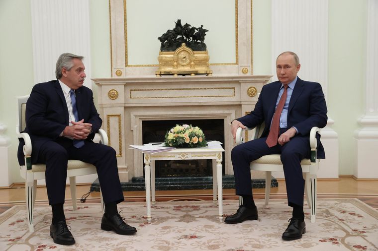 Alberto Fernández, junto con Vladimir Putin.