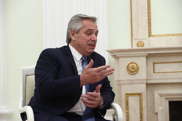 Alberto Fernández, junto con Vladimir Putin.