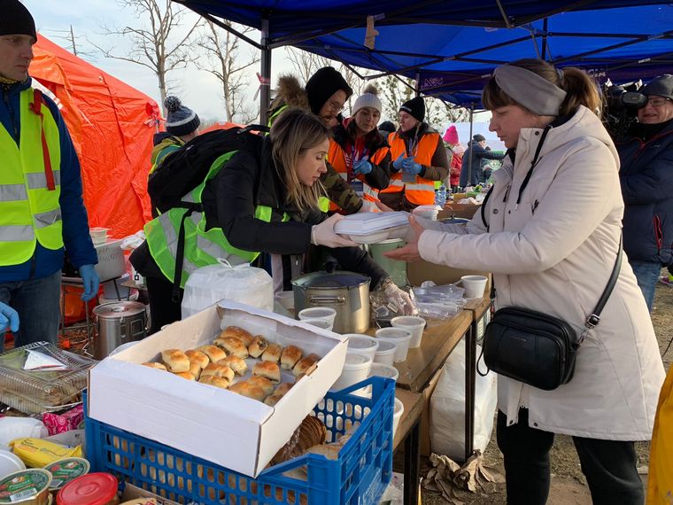 Tiendas de campaña para los refugiados ucranianos.