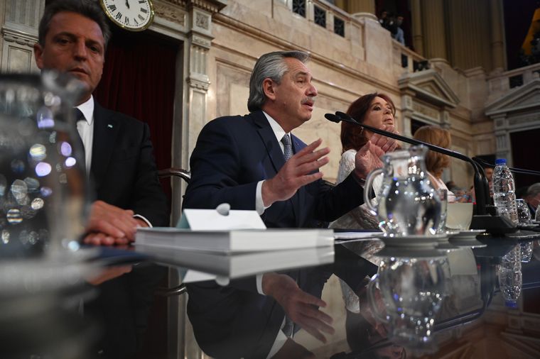 FOTO: Alberto Fernández, en la Apertura de Sesiones del Congreso.