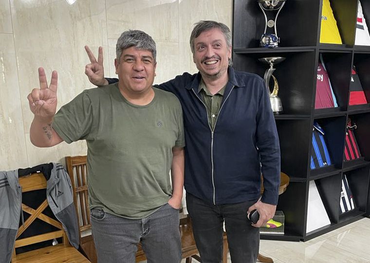 El líder camionero publicó la foto del encuentro con el hijo de la vicepresidenta. 