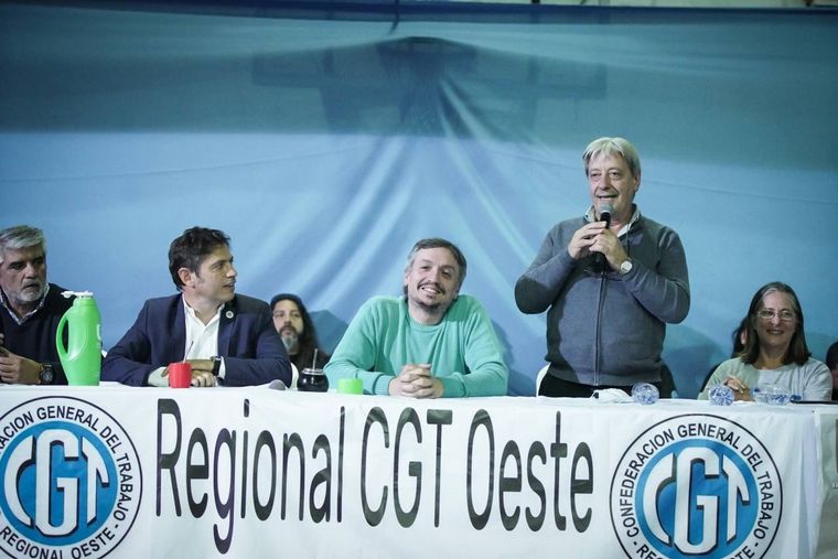 Máximo Kirchner estuvo en Merlo en un acto de la regional oeste de la CGT. 