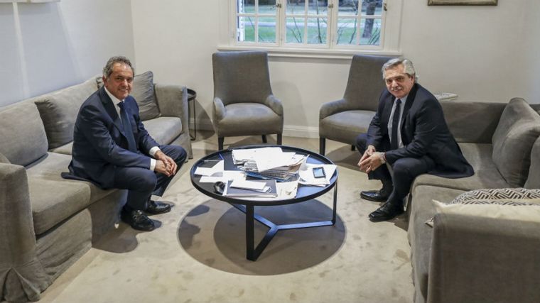 FOTO: Daniel Scioli junto al presidente Alberto Fernández. (Foto: Télam)