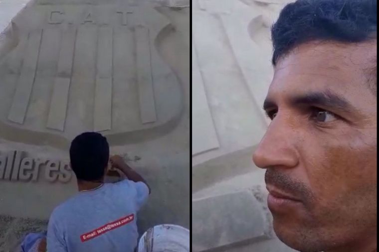 Un artista brasileño hizo una impecable escultura del escudo de