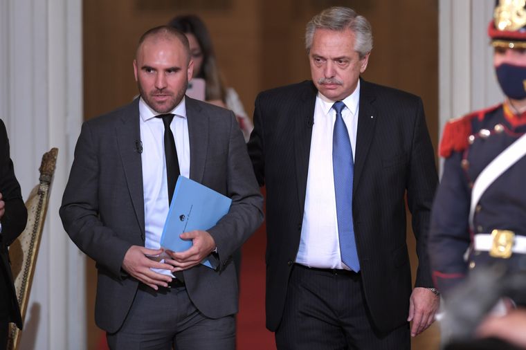 Martín Guzmán y Alberto Fernández (Foto: archivo).