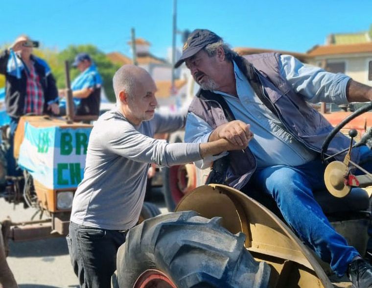 Horacio Rodríguez Larreta en la movilización del campo
