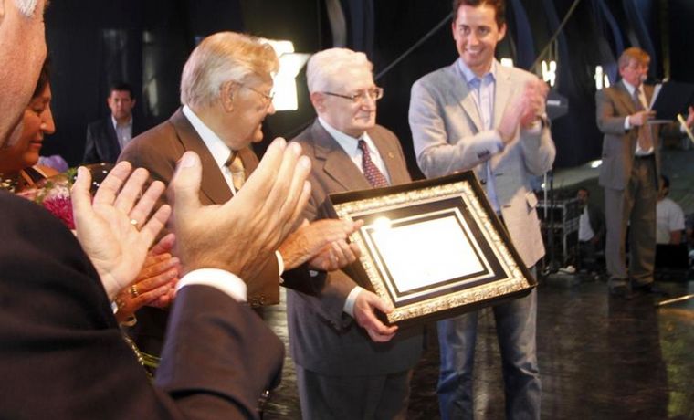 Angeloz y Liksenberg, en 2014 en el festejo por los 30 años del Paicor.