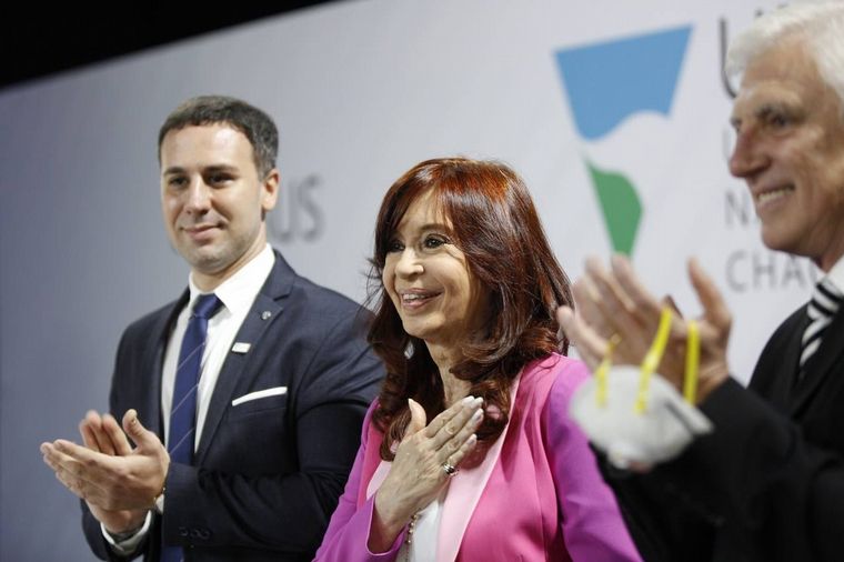 Cristina Kirchner, al pronunciar su discurso en Chaco.