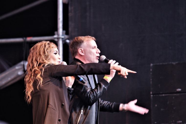 Agus Vivanco y "Colo" Gianola en la conducción de Córdoba Patria.