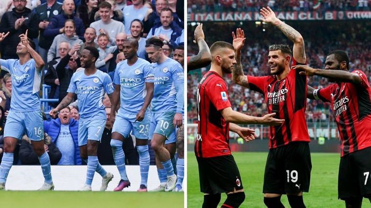 El City podría ser campeón en Inglaterra y el Milan en Italia