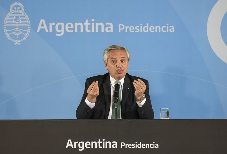 FOTO: Alberto Fernández, en la presentación de los nuevos billetes.