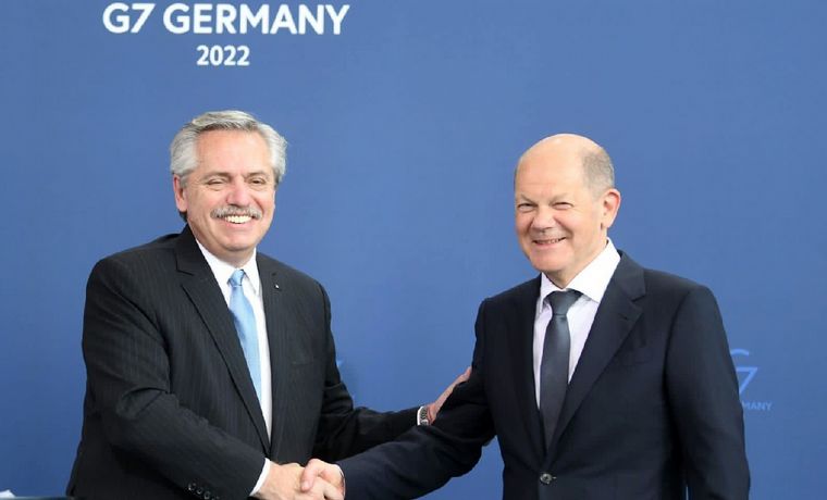 Alberto Fernández y Olaf Scholz.