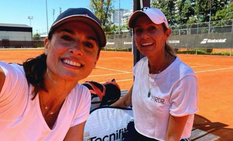 Sabatini y Dulko, en preparación para el torneo.