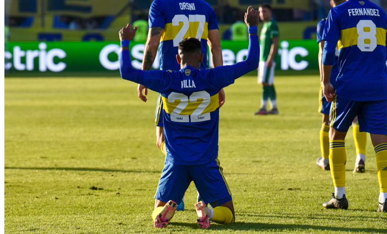 FOTO: Sebastián Villa festeja el único gol del triunfo de Boca.