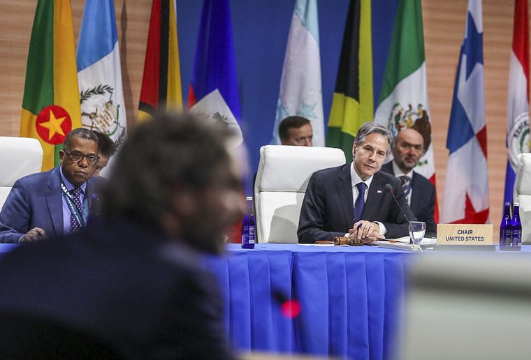 FOTO: En la Cumbre de las Américas, Cafiero rechazó las sanciones a Cuba y Venezuela.