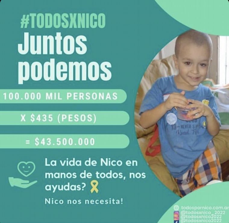 Nico necesita de la ayuda de todos para recibir un tratamiento en el exterior