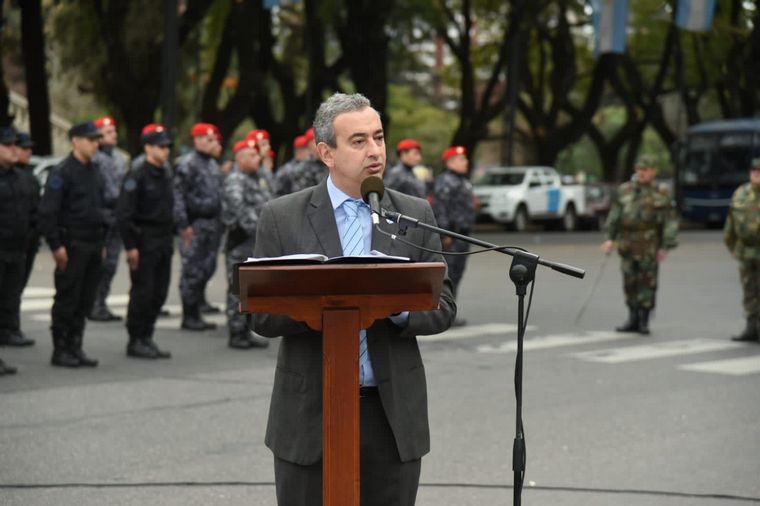 FOTO: Pablo Javkin habló en el acto oficial por el Día de la Indenpendencia.