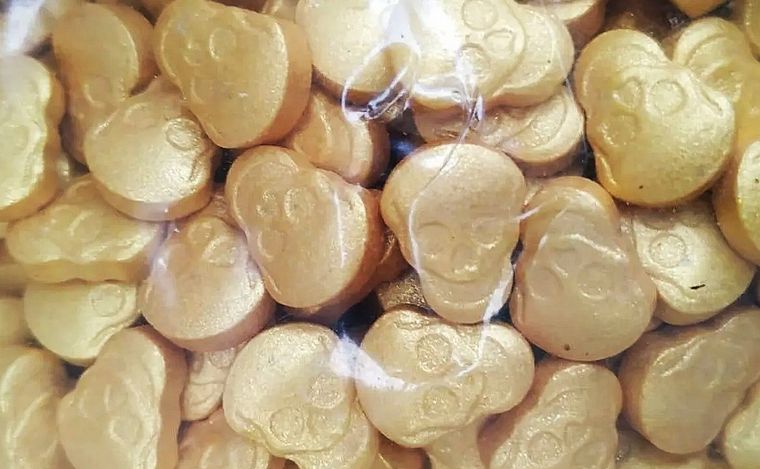 Calavera dorada, una variedad de éxtasis que se vende en Córdoba.