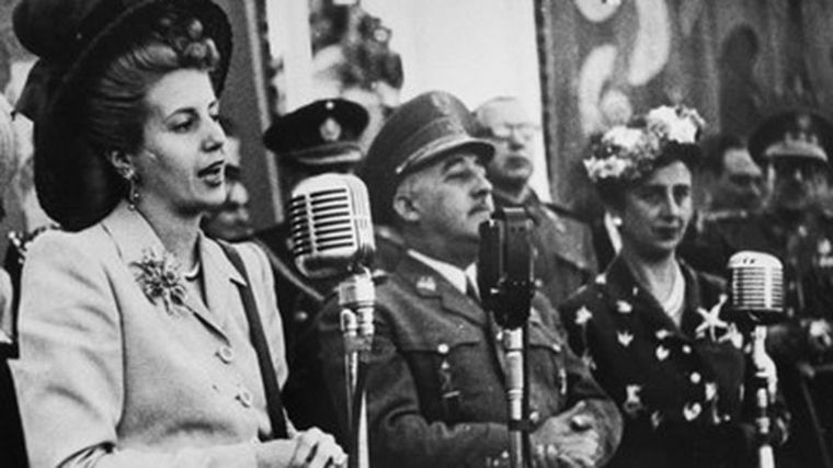 FOTO: El día que Franco dispuso feriado por la visita de Evita