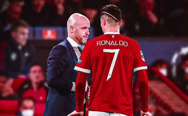 Ten Hag, DT de Manchester, criticó duramente a Cristiano Ronaldo (Foto: Reuter).