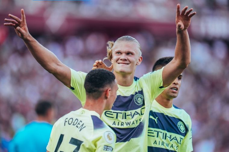 Con doblete de Haaland, Manchester City venció 2-0 al West Ham.