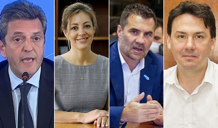 Sergio Massa, Flavia Royón, Darío Martínez y Federico Basualdo. 